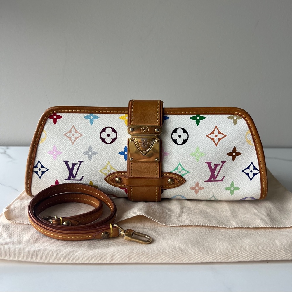 Louis Vuitton White Multicolor Monogram Clutch